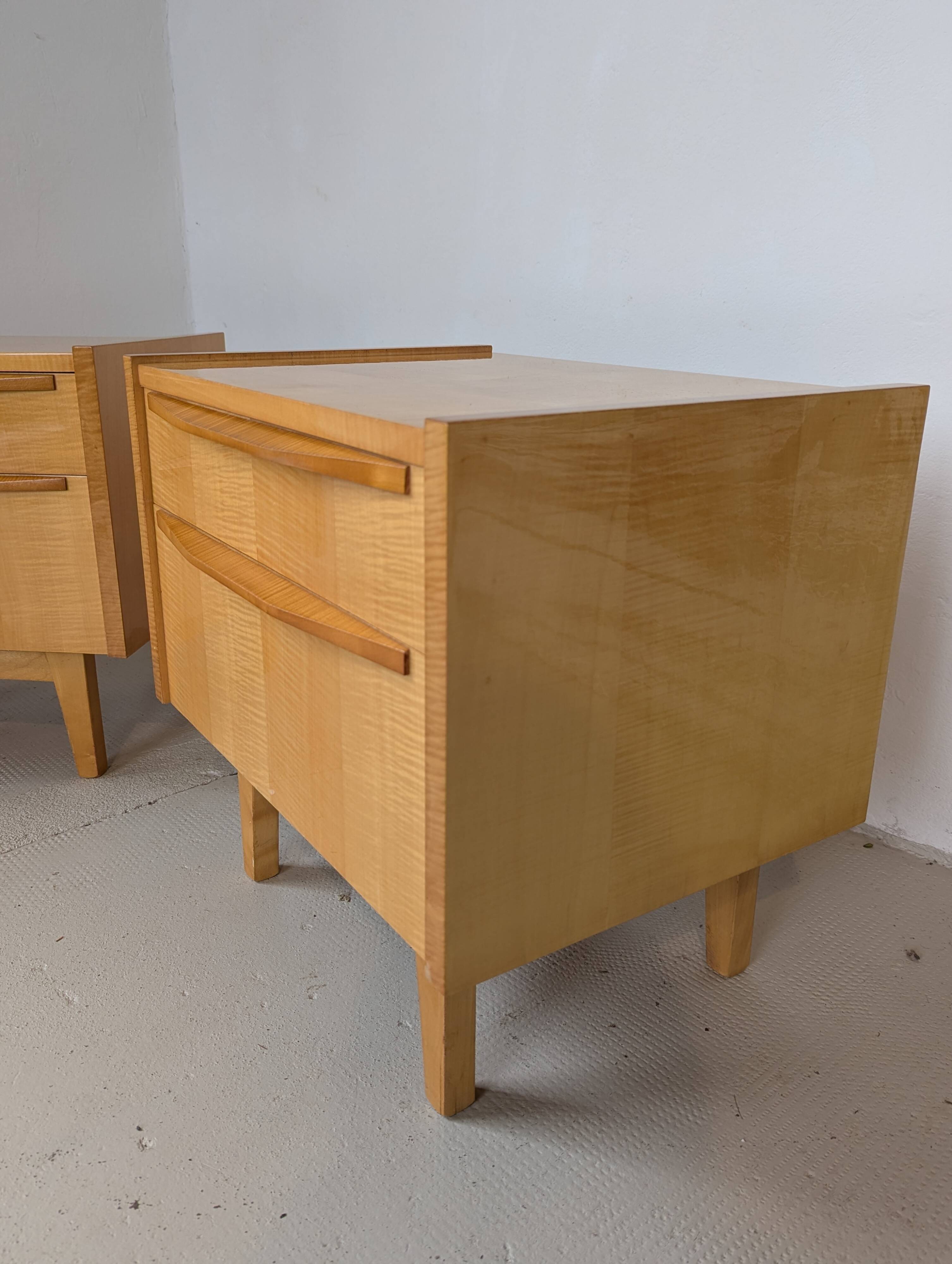 Pair of bedside tables in light wood