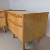 Pair of bedside tables in light wood