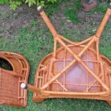 Paire de fauteuils rotin et osier