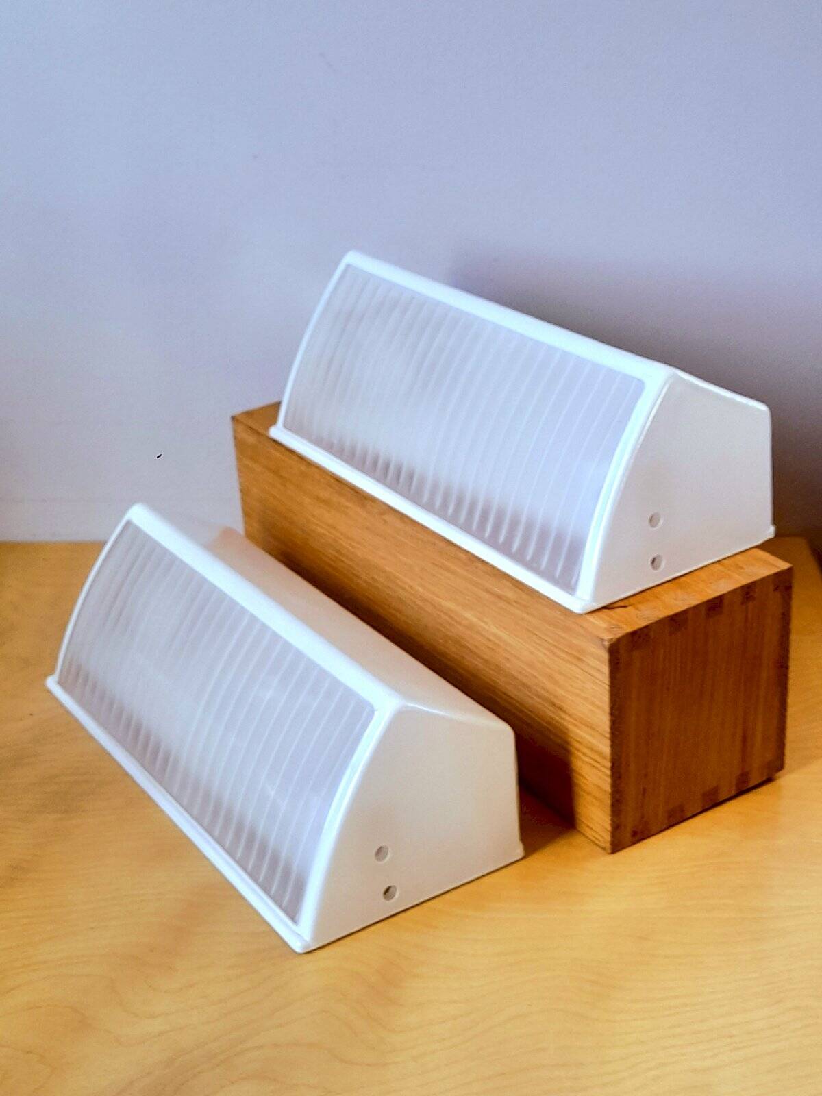 Pair of Holophane wall lights 1950 industrial