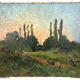 Large oil on canvas "Country Scene", signed L. Jouenne