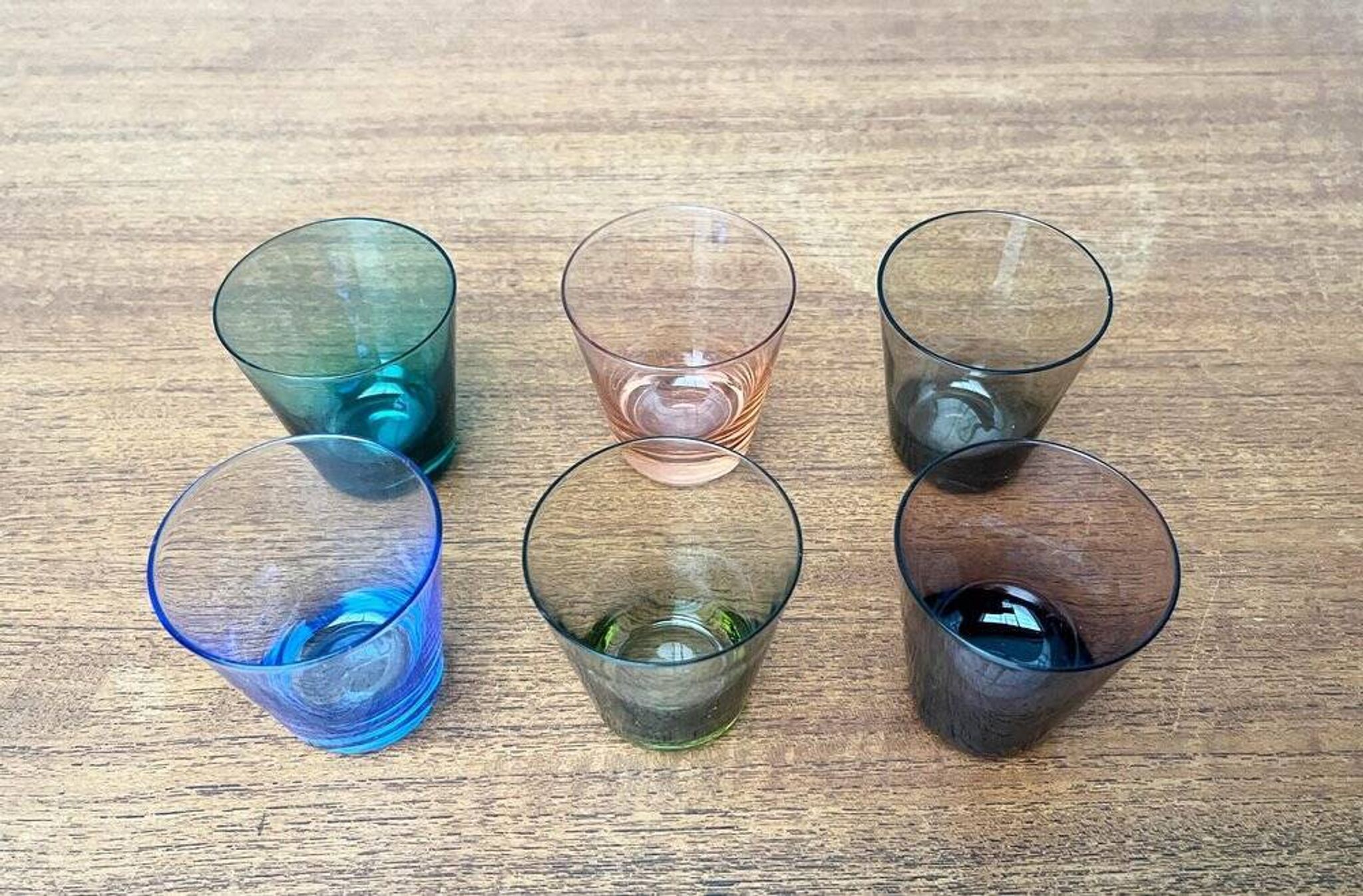 Coloured Shot Glasses German Mid-Century, 1960s, Set of 6