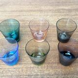 Coloured Shot Glasses German Mid-Century, 1960s, Set of 6