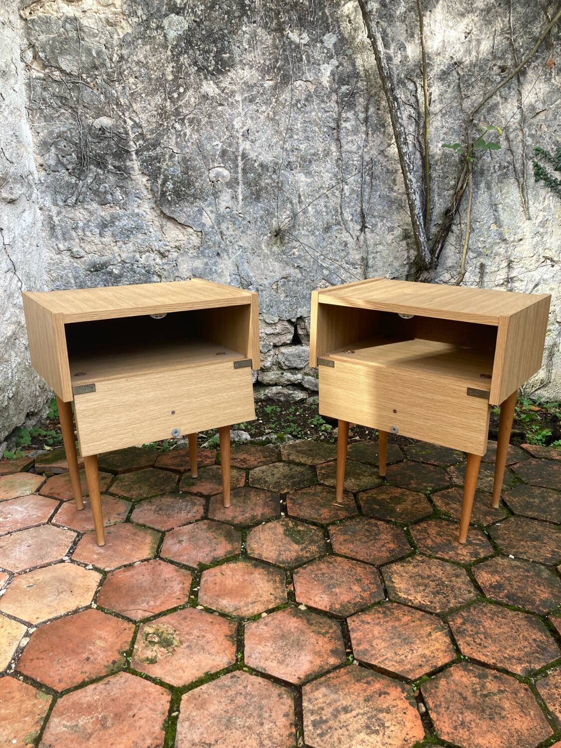 Pair of vintage bedside tables