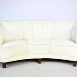 Art Deco Curved Banana Sofa, Denmark 1950s