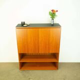 Vintage shelf combination, teak with black top, 70s
