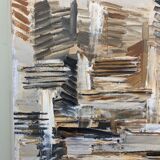 1964 Mid-Century Modern "Forest" Swedish Vintage Abstract Oil Painting, Framed