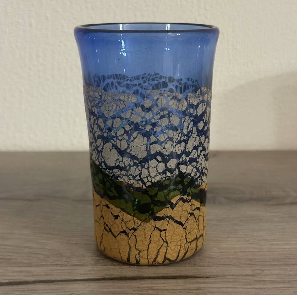 Paire de lunettes Ryukyu — Verre Awa craquelé, four Inamine, Okinawa