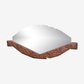 Art Deco Oval Walnut Mirror