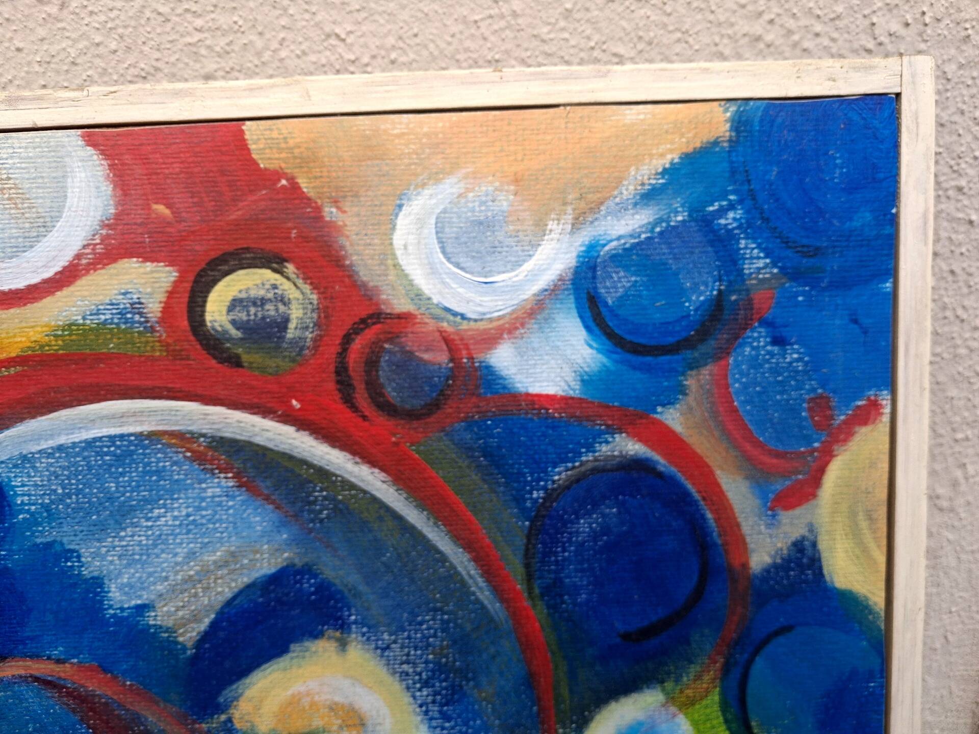 Abstract painting signed by André Meunier, modernist, design.