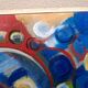 Abstract painting signed by André Meunier, modernist, design.