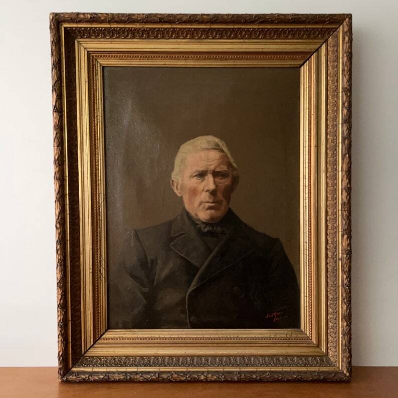 Peinture à l'huile Portrait d'un gentilhomme élégant du 19ème siècle