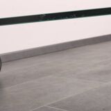 Wheeled glass coffee table