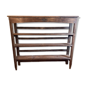 Baker's shelf, kitchen shelf, collection shelf from the early 19th century, oak.