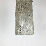 Hollywood Regency Ice Glass Hanging Light, J. T. Kalmar Lights, Austria, 1950s