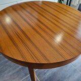 Table ronde extensible scandinave en teck, années 1970