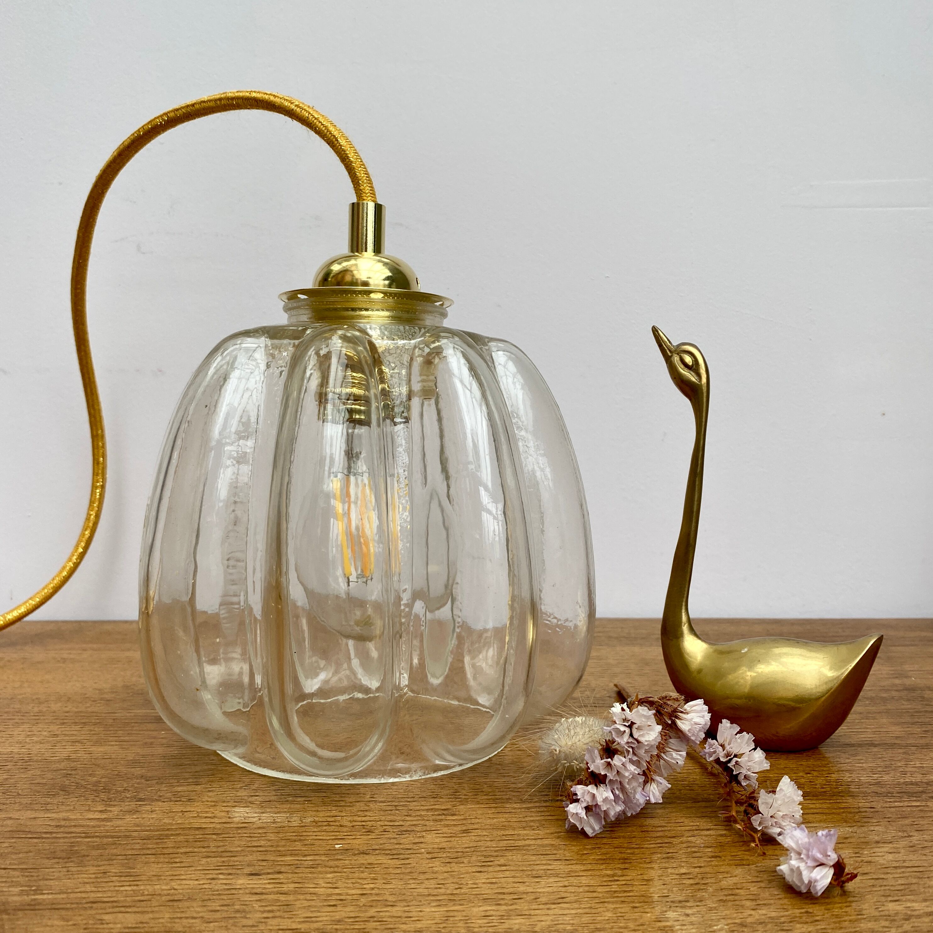 Vintage glass tulip walker