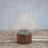 Vintage table lamp, Philips lamp, wood and glass lamp