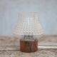 Lampe de table Philips vintage en bois et verre