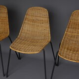 Mid-Century Wicker Chairs by Gian Franco Legler, 1950s. Set of 4