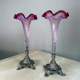 2 vases cornet Art Nouveau