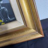 Oil on canvas signed Jordi Vall Escriu Yellow narcissus and two cups
