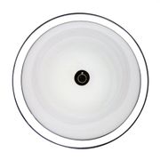 Plafonnier en verre blanc avec bords noirs, années 1970