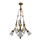 Louis XVI Neoclassical style chandelier in gilded bronze, France, Circa 1900