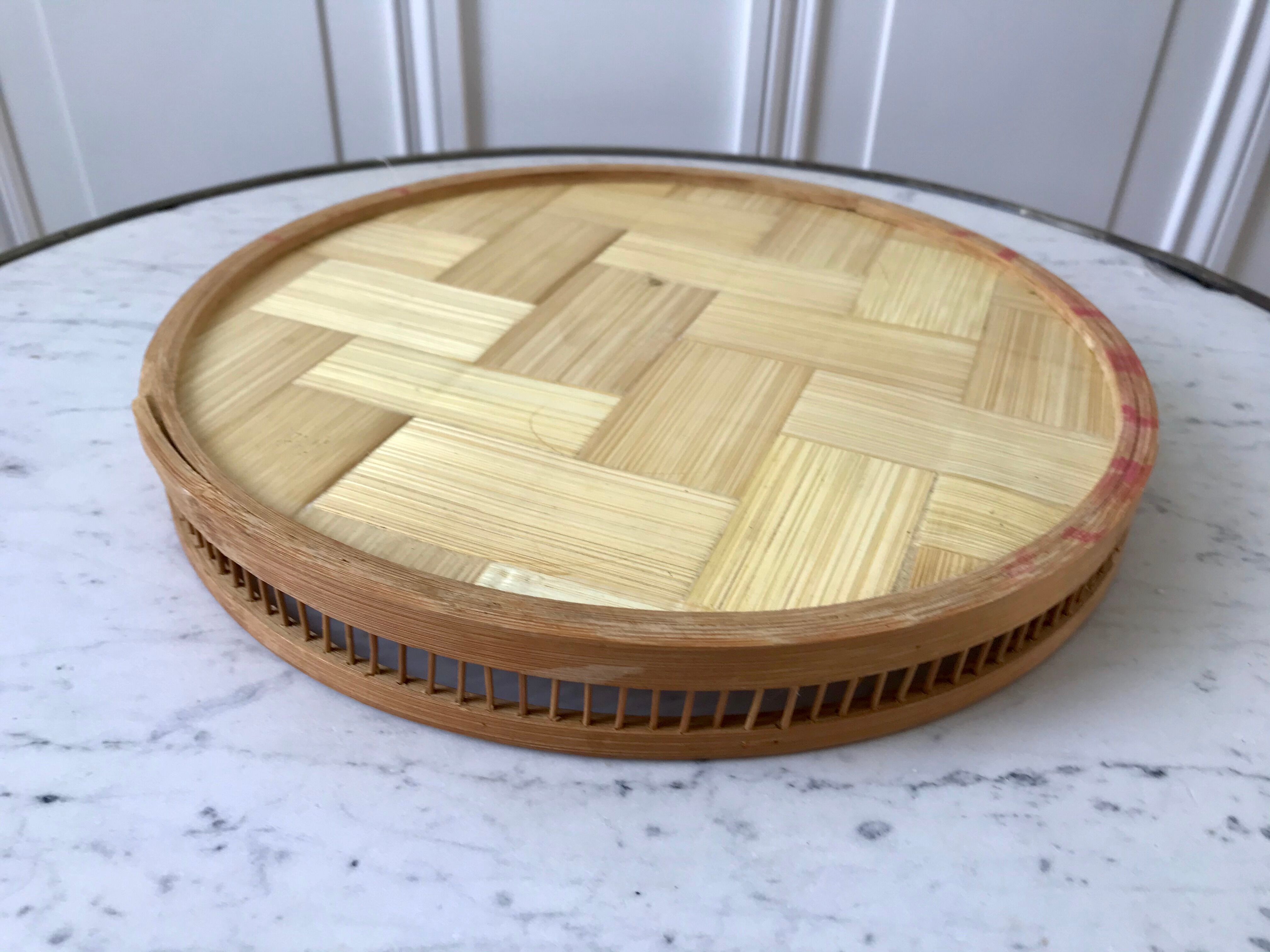 Rattan and butterfly tray in taxyderma 60s-70s