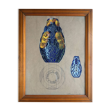 France LAMBERT 1902-1981. Gouache. Art Deco vase design, circa 1925.