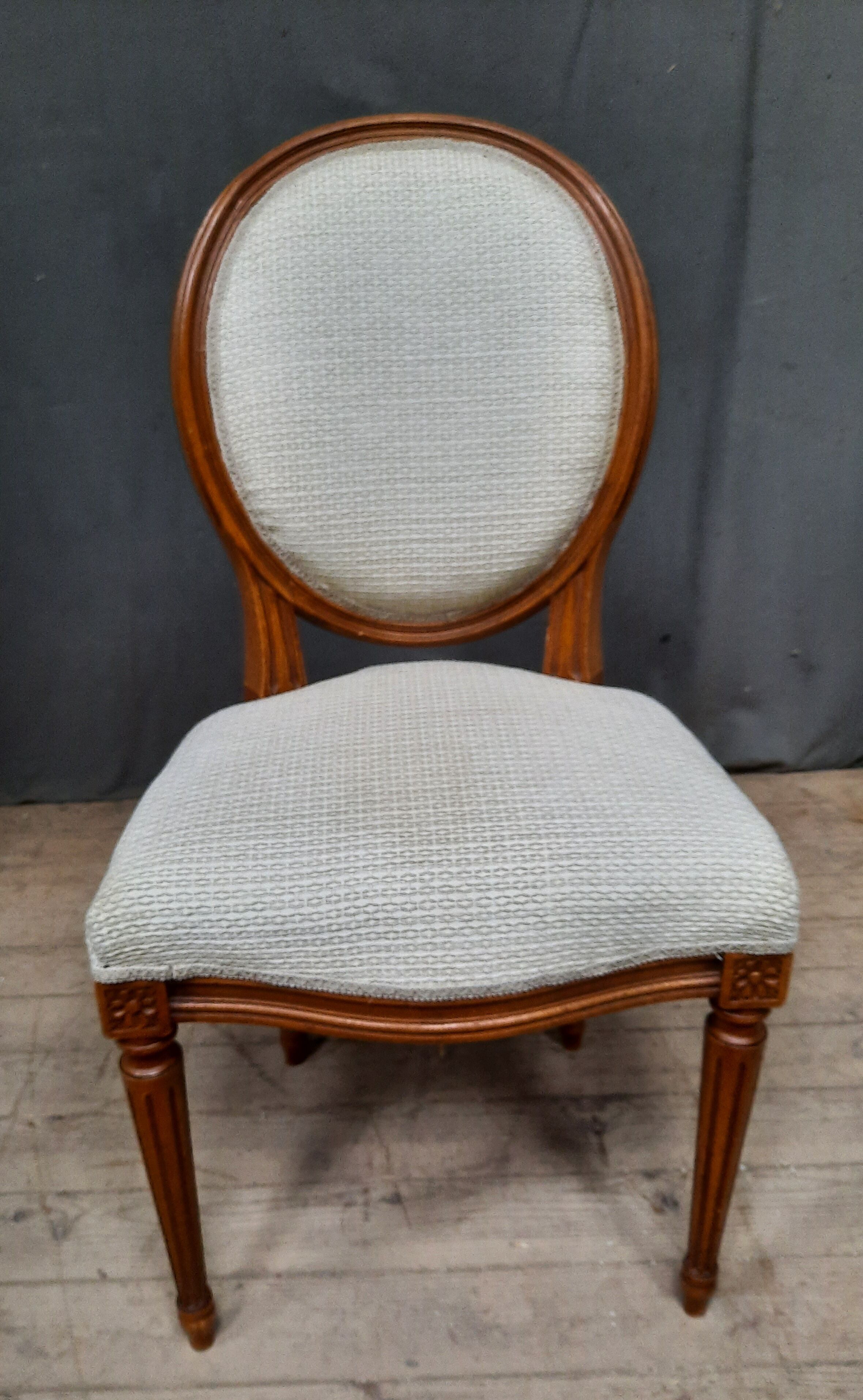 Series of 6 Louis XVI style medallion chairs