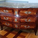 Louis XV Period Commode Stamped Léonard Boudin - Wood Marquetry