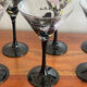 6 verres coupes à pied décor fleurs Luminarc