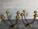 Pair of wrought iron candle holders four arms 50s