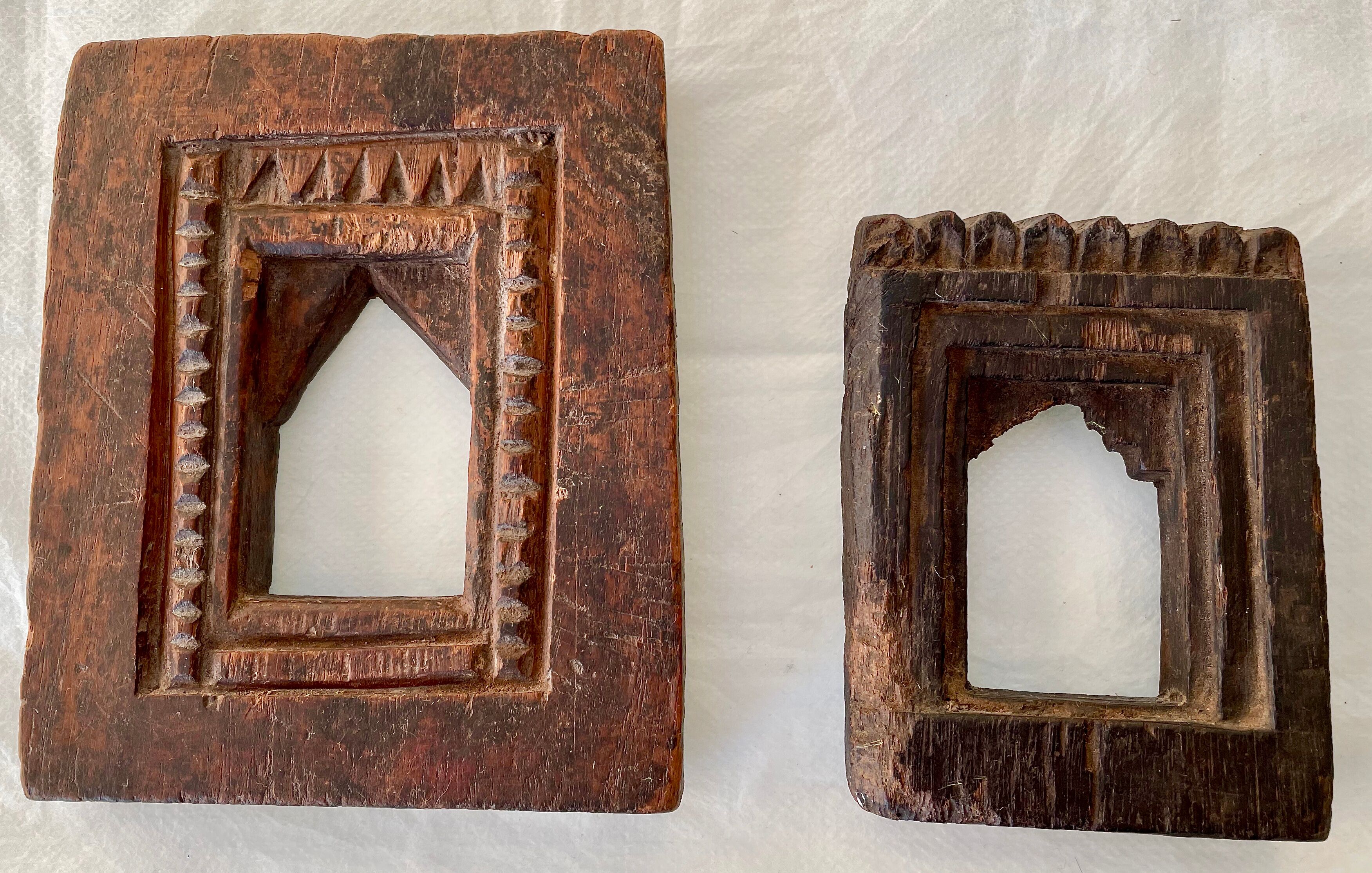 Two small old Indian frames carved wood