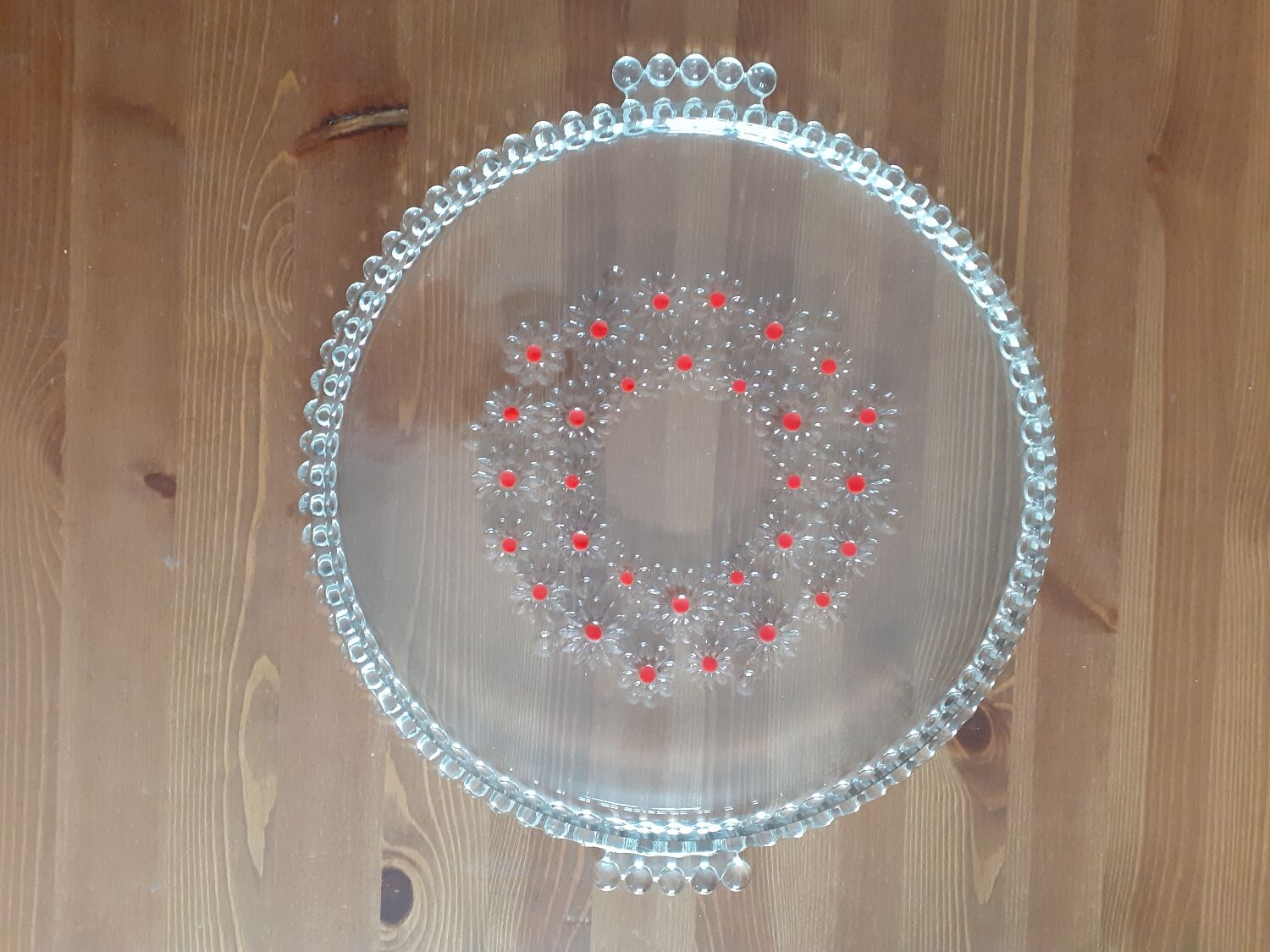 Plat à gâteau en verre