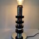 Chrome metal and wood lamp base from the 70s.