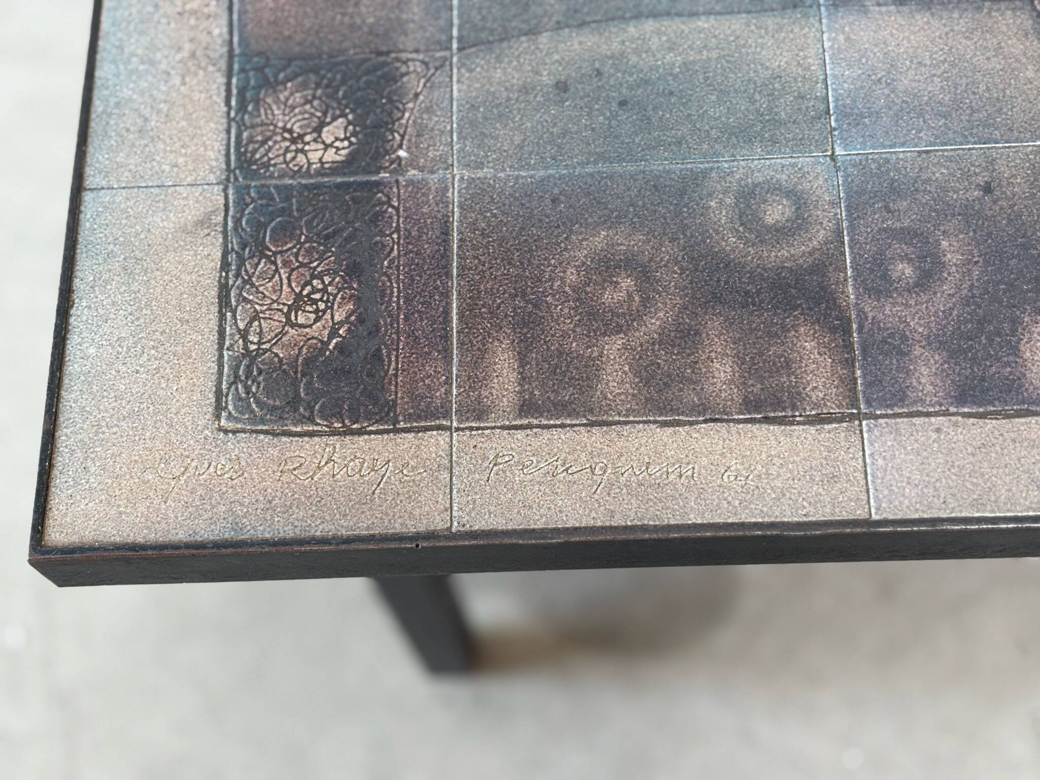 Belgian ceramic coffee table by Yves Rhayé