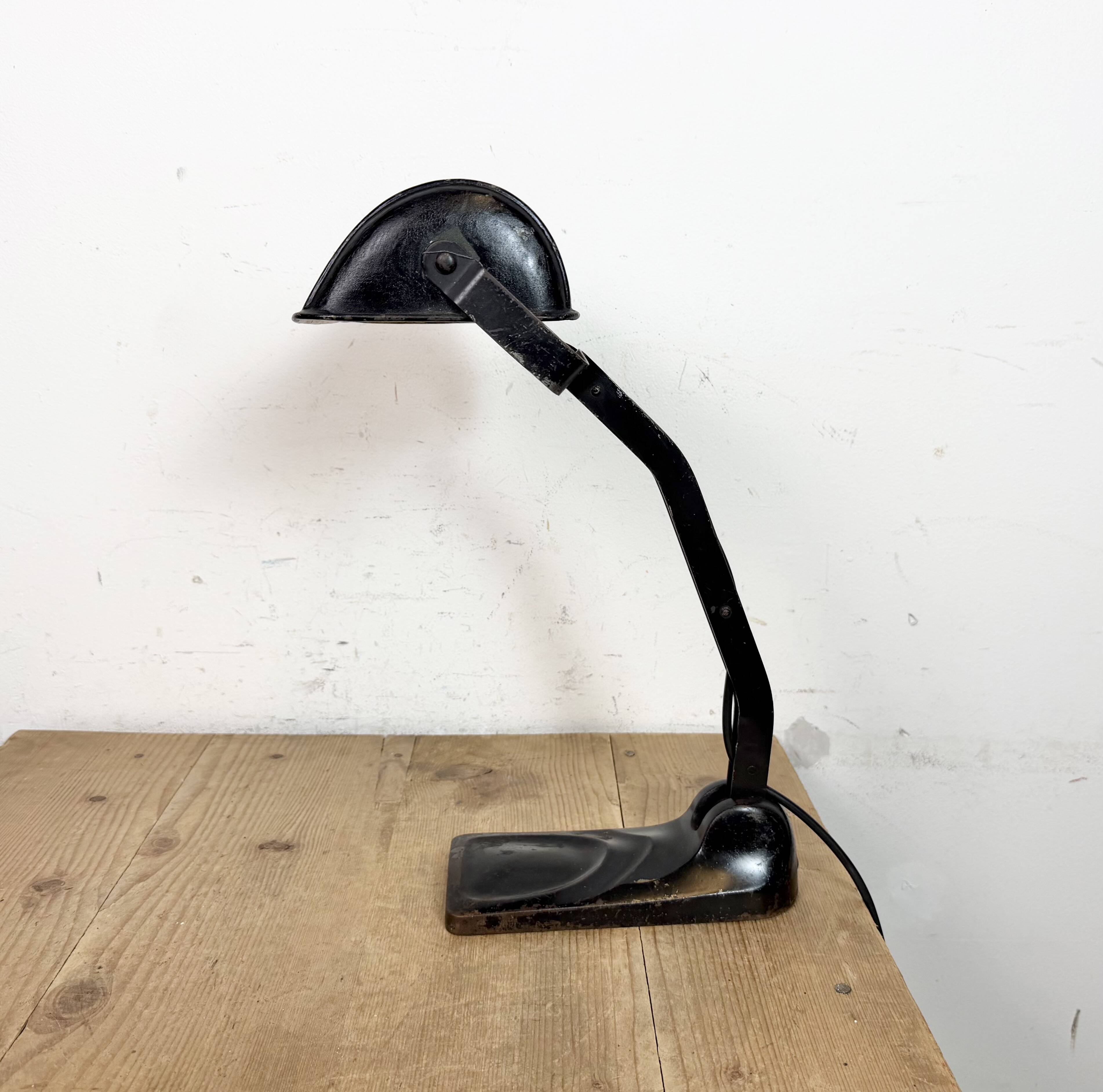 Vintage German Black Bank Lamp, 1930s