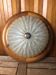 Old golden bubble glass ceiling light + vintage wood contour #a390