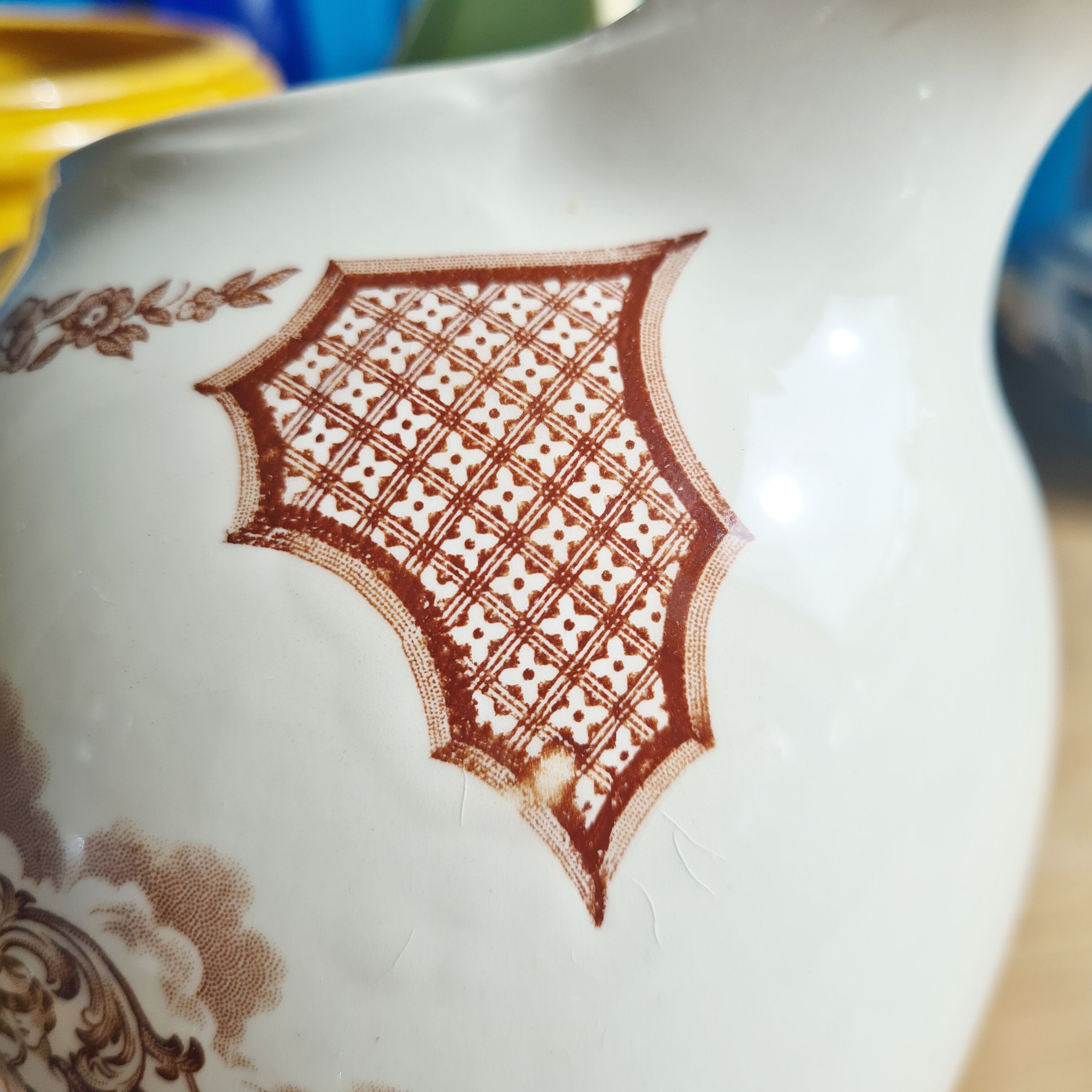 Vintage ceramic pitcher alfred meakin england fair winds new york state seal