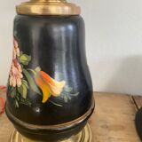 19th century ceramic lamp base, 2 m fabric cable