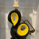 50s ceramic lamp base Vallauris black and yellow
