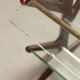 Vintage magazine rack in beech, glass and brass, Italian design from the 1950s.