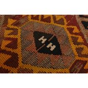 1970s Vintage Turkish Oushak Handmade Wool Cotton Orange Runner Rug 132X341