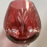 Crystal Colour Verres X8 1970s Vintage Service Engraved 16 cm