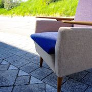 Fauteuil vintage italien accoudoir bomrang