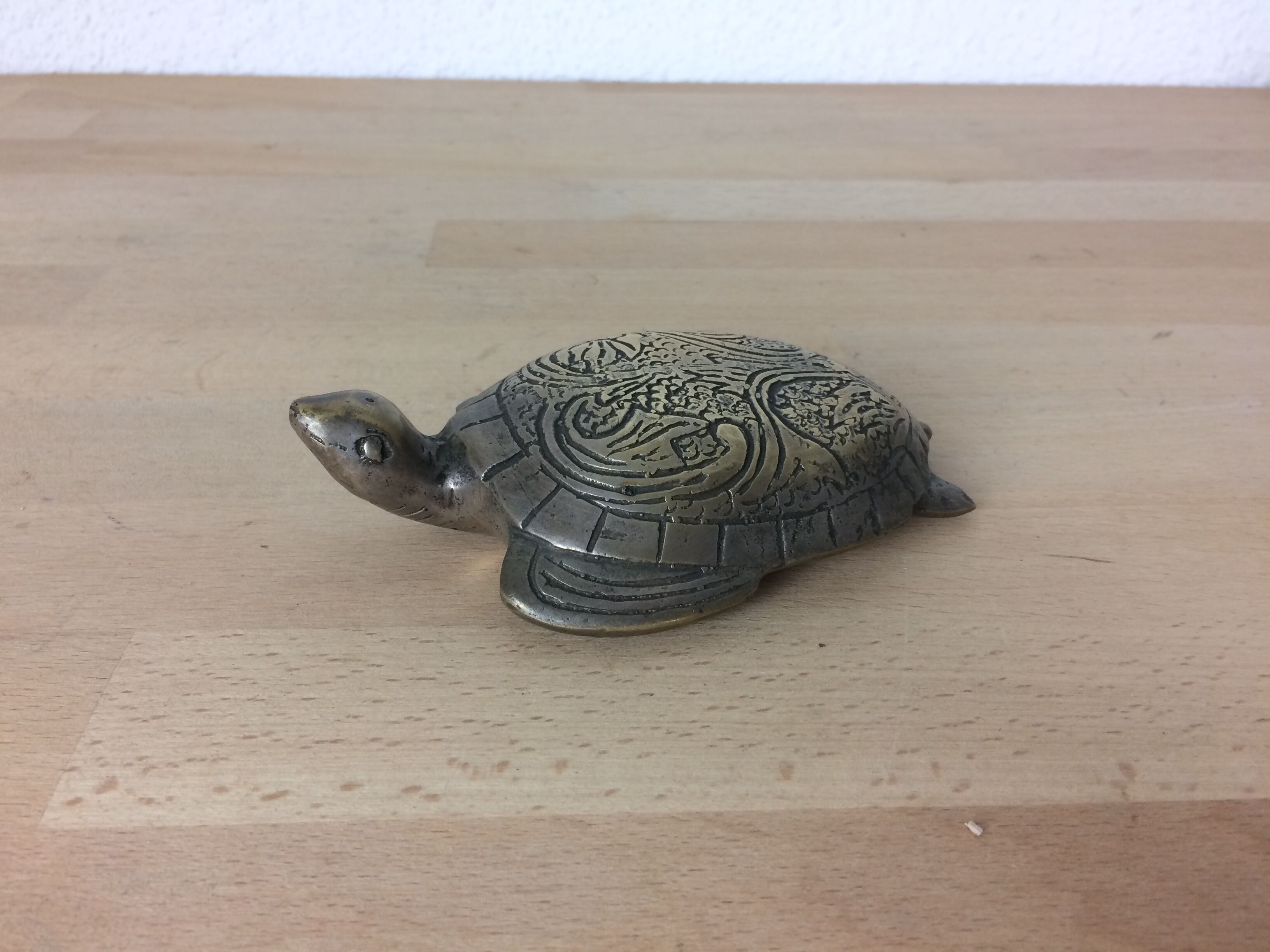 Turtle brass paper press