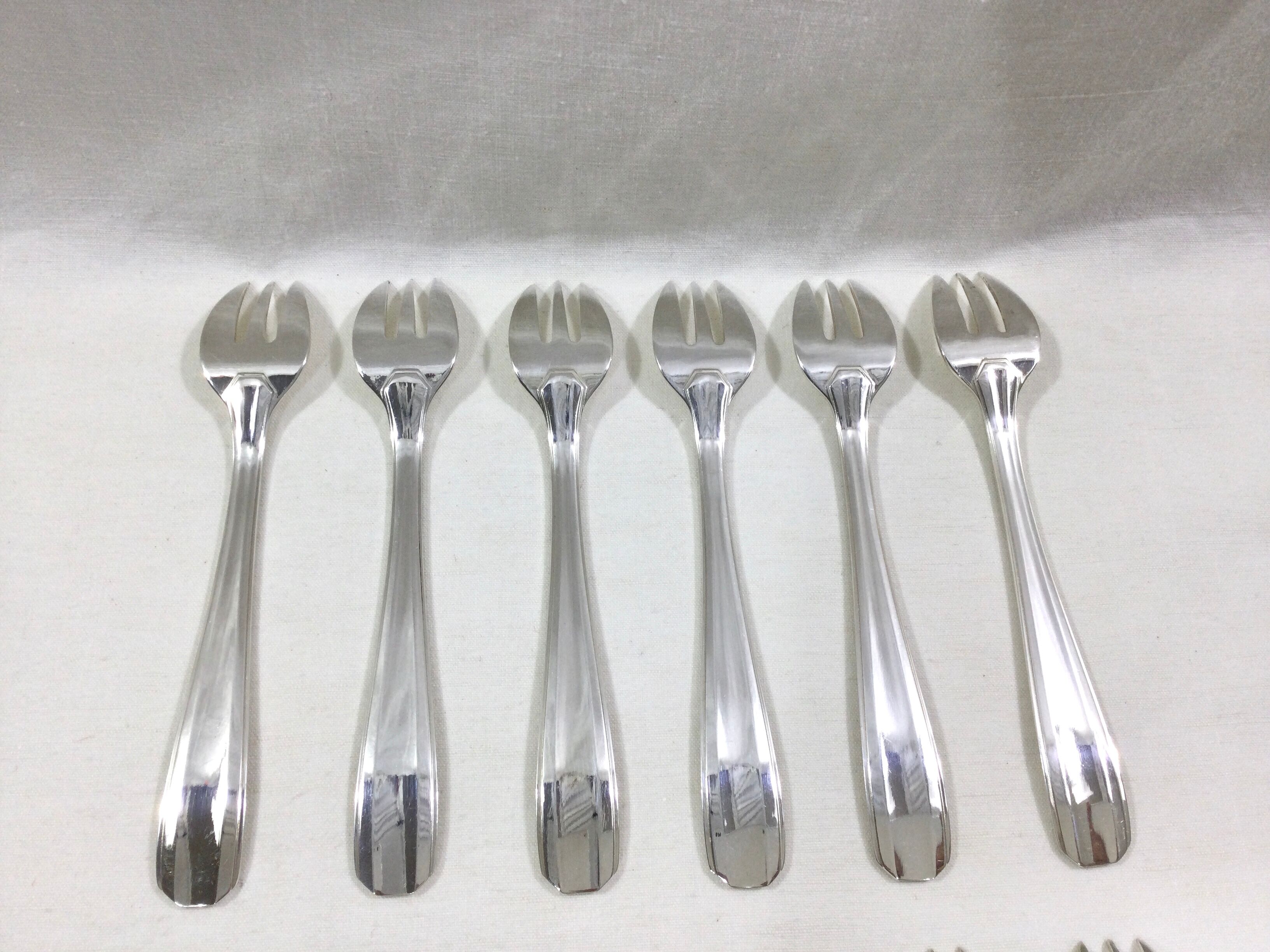 12 fourchette à huître art deco Alfenide Christofle