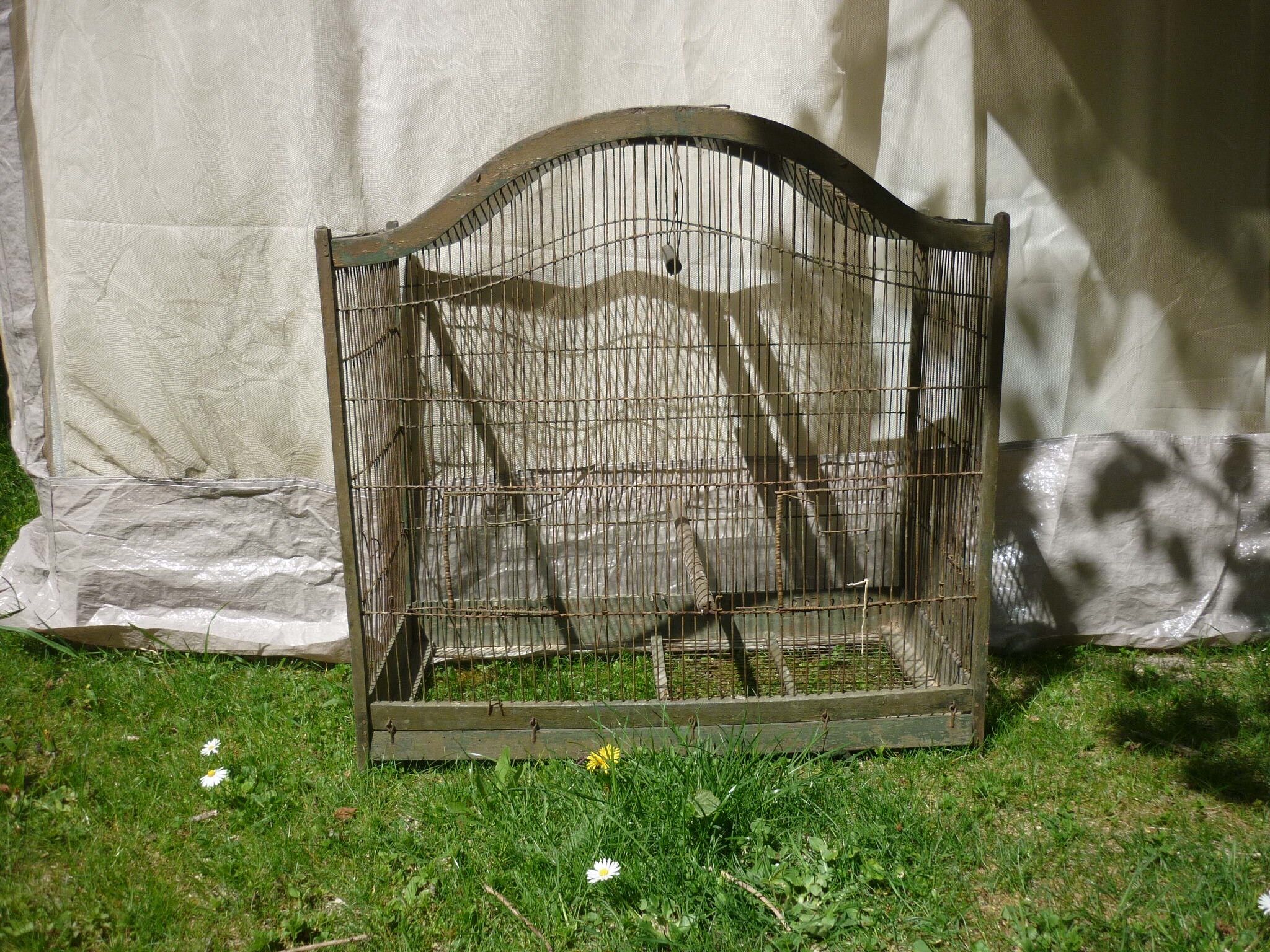 Old bird cage wooden and iron pagoda